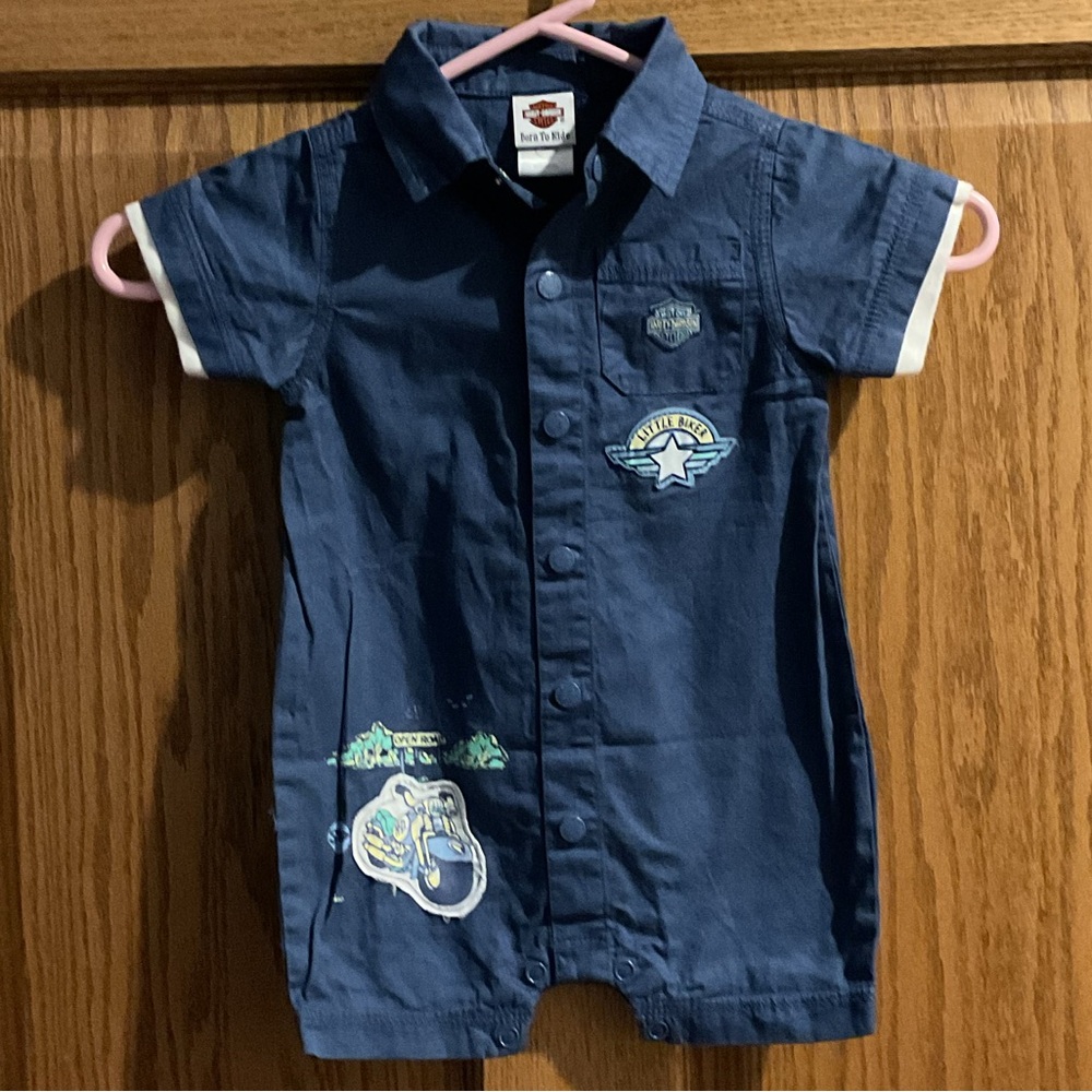 Harley-Davidson “Born To Ride” Baby Boy Romper – 12M